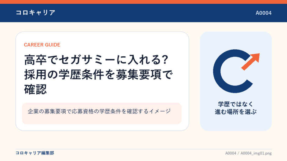 企業の募集要項で応募資格の学歴条件を確認するイメージ
