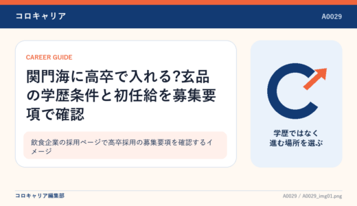 関門海に高卒で入れる?玄品の学歴条件と初任給を募集要項で確認