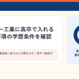 募集要項の応募資格に書かれた学歴区分を一語ずつ確認するイメージ