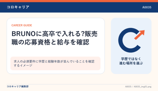 BRUNOに高卒で入れる?販売職の応募資格と給与を確認