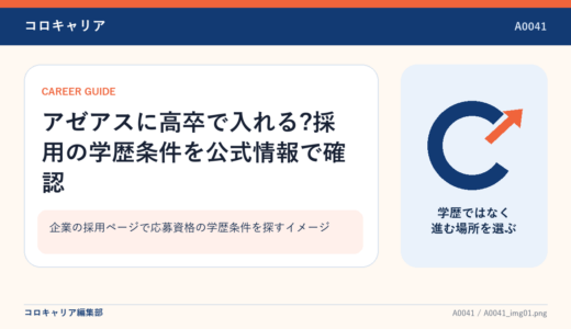 アゼアスに高卒で入れる?採用の学歴条件を公式情報で確認