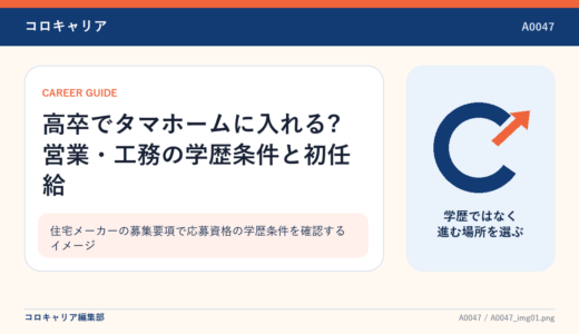 高卒でタマホームに入れる?営業・工務の学歴条件と初任給