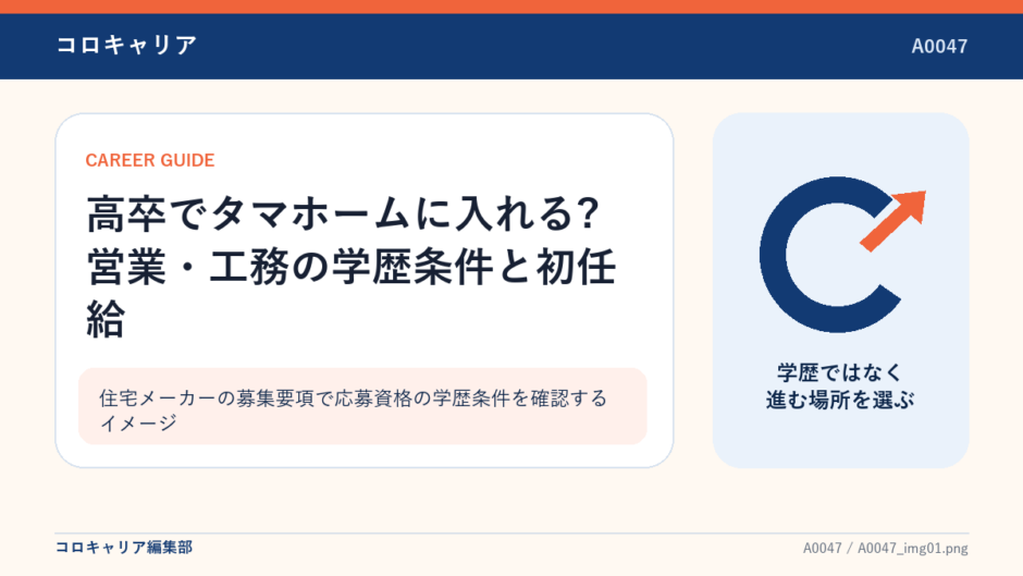 住宅メーカーの募集要項で応募資格の学歴条件を確認するイメージ