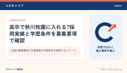 高卒で秋川牧園に入れる?採用実績と学歴条件を募集要項で確認