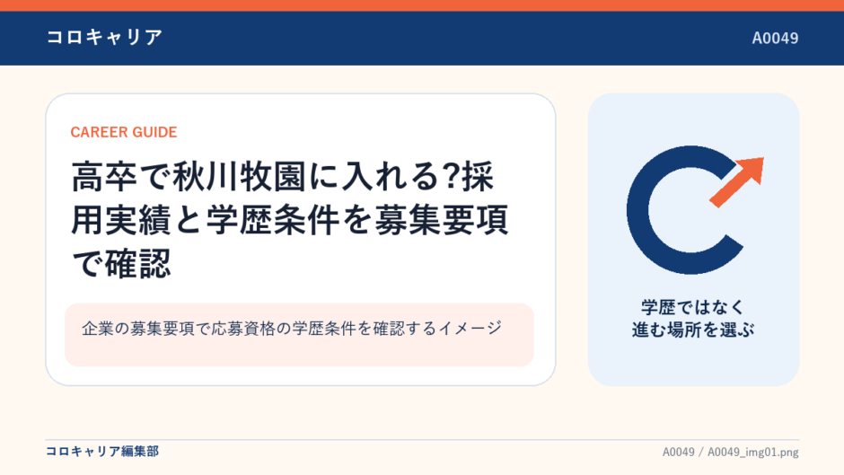 企業の募集要項で応募資格の学歴条件を確認するイメージ