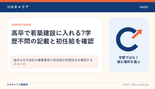 高卒で若築建設に入れる?学歴不問の記載と初任給を確認
