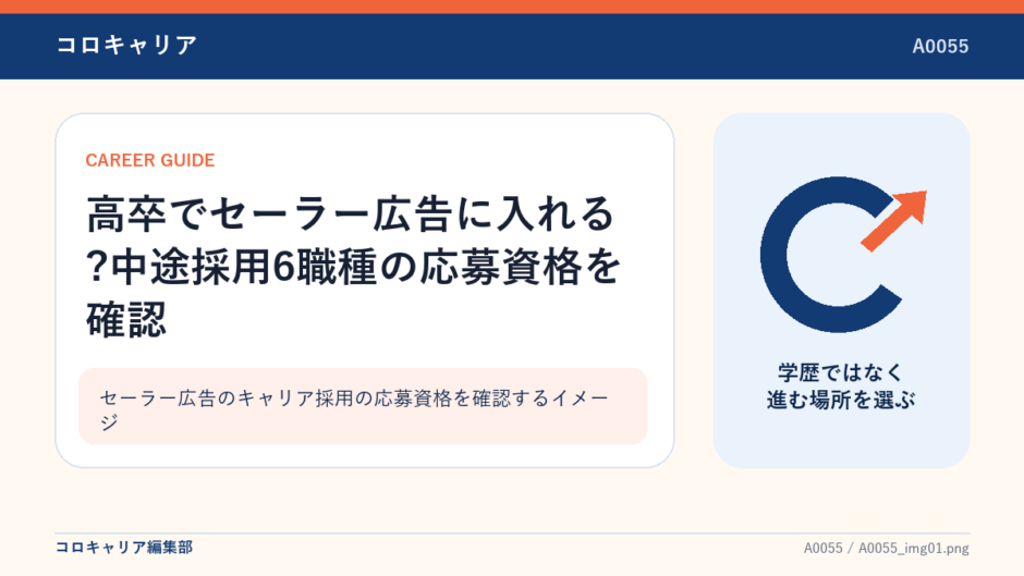 セーラー広告のキャリア採用の応募資格を確認するイメージ