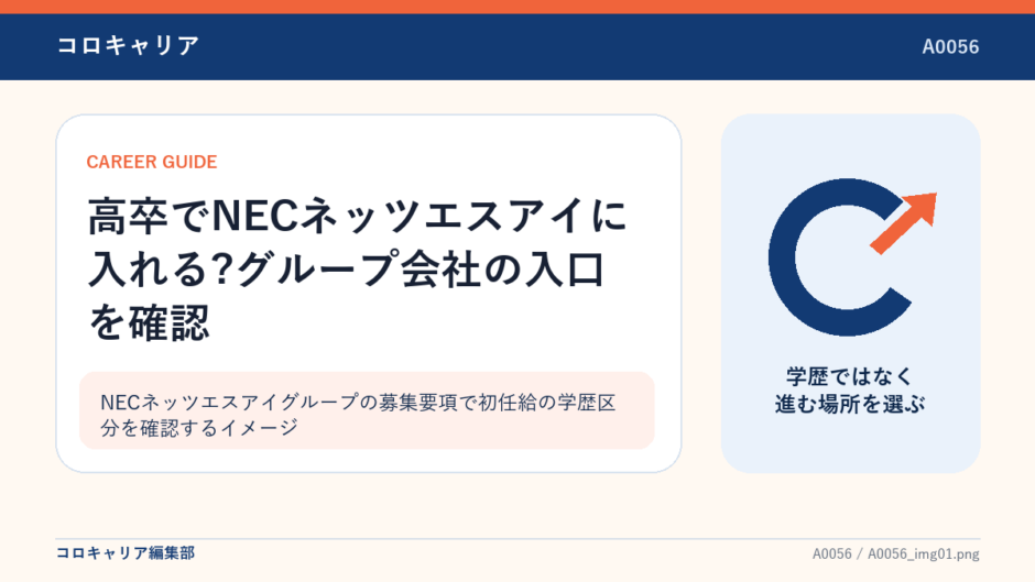 NECネッツエスアイグループの募集要項で初任給の学歴区分を確認するイメージ