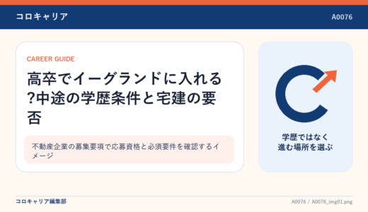 高卒でイーグランドに入れる?中途の学歴条件と宅建の要否