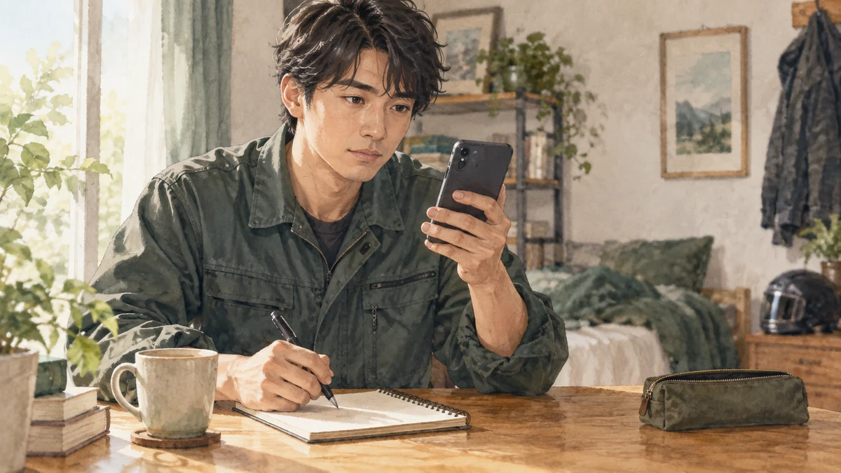 バイク買取企業の求人票で応募資格の学歴条件を確認するイメージ