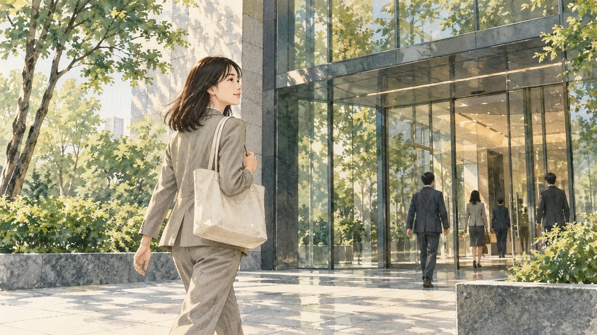 会社見学に向かう女性のイメージ
