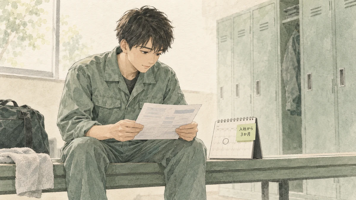 入社してからの月数を数えながら、辞めるかどうかを考えている場面のイメージ