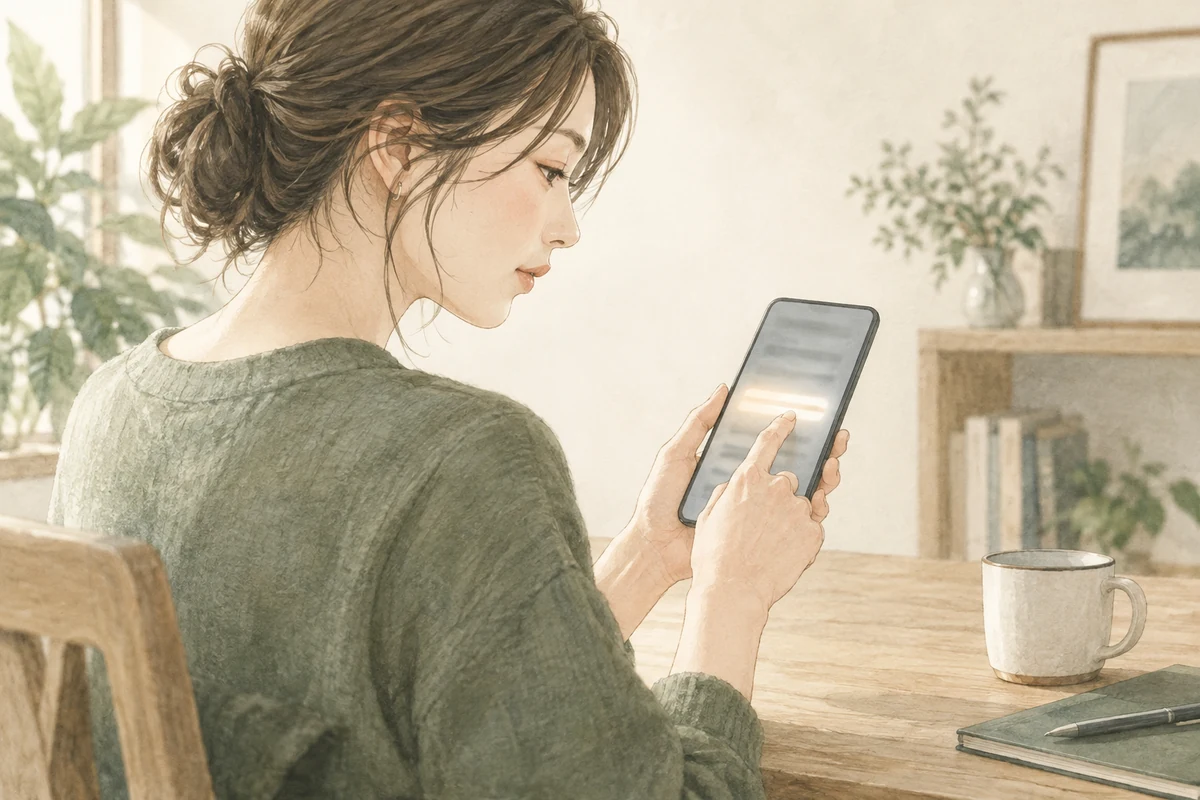 求人の応募資格の欄にある1行を指でなぞって確かめている場面のイメージ