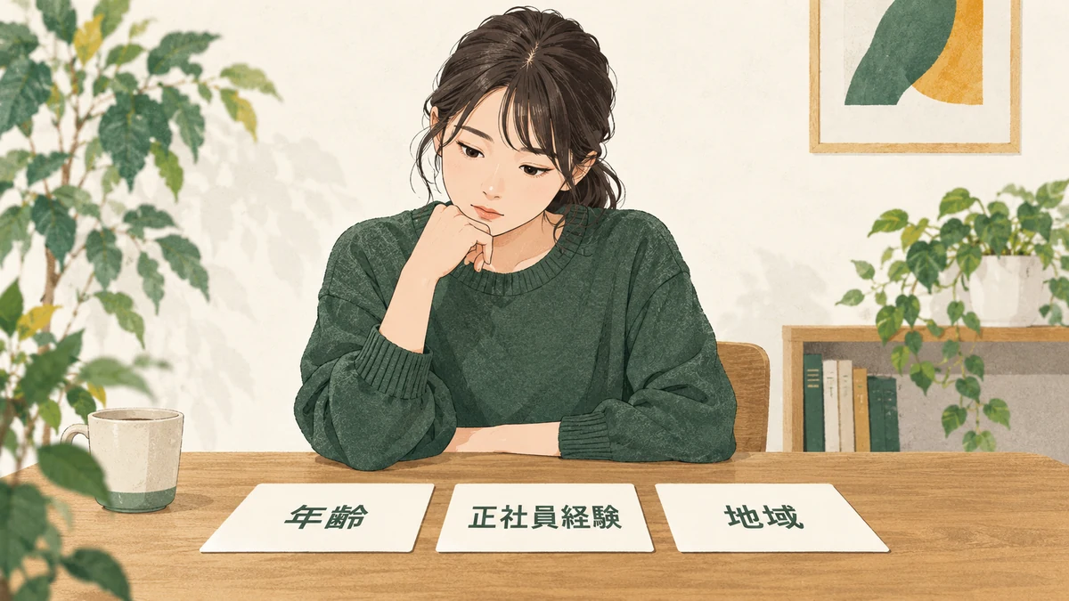 3つの条件を見比べているイメージ