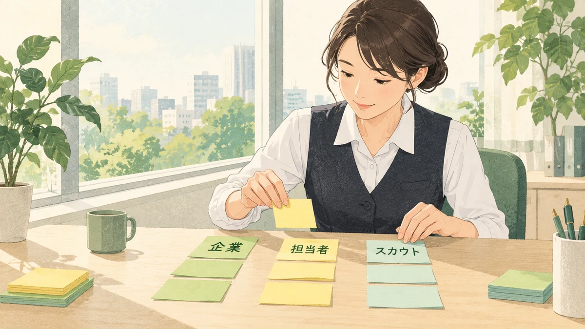 応募の経路ごとに情報の渡し先が違うことを整理しているイメージ